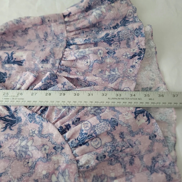 Isabel Marant Etoile Telicia Linen Wrap Mini Dress With Flirty Ruffle Skirt - Picture 10 of 11